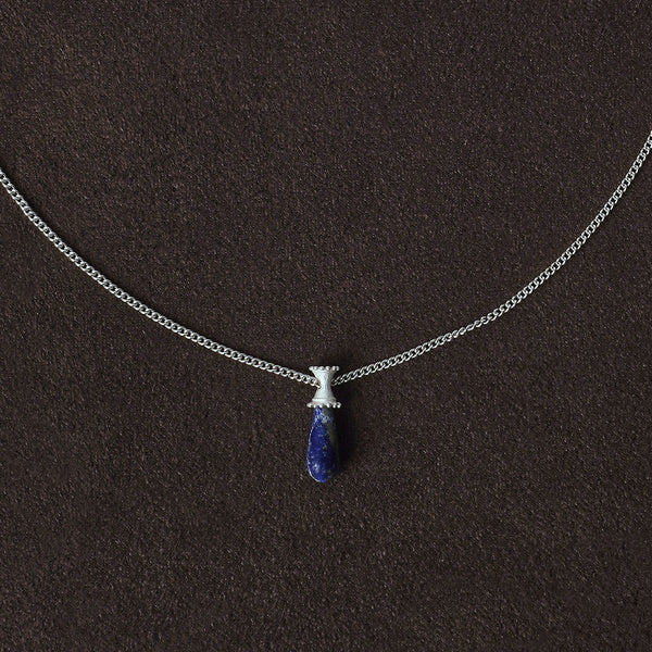 OLIO E ACETO Sterling Silver Quartzite/Lapis Lazuli/Red Snakeskin Jade Morning Dew Pendant Necklace OLIO-OA13N02-YL Blue (OA13N01)